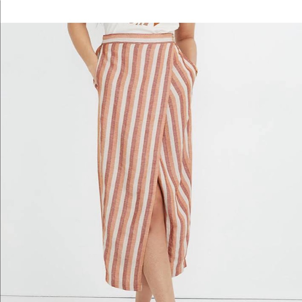 Madewell Skirt  Pull on Wrap Midi Skirt